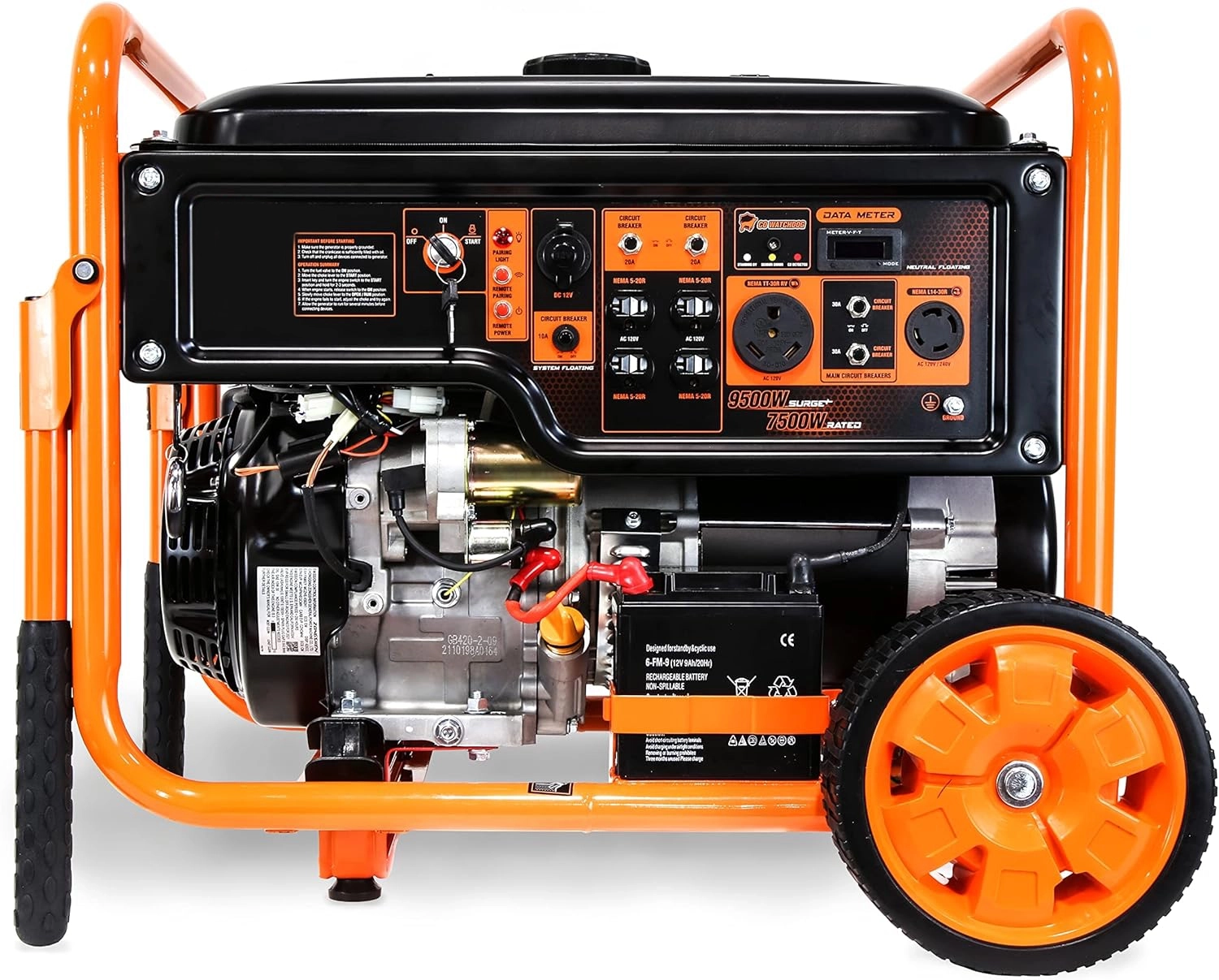 9500 Watts - Generador de Arranque Eléctrico Dual - Imagen 2